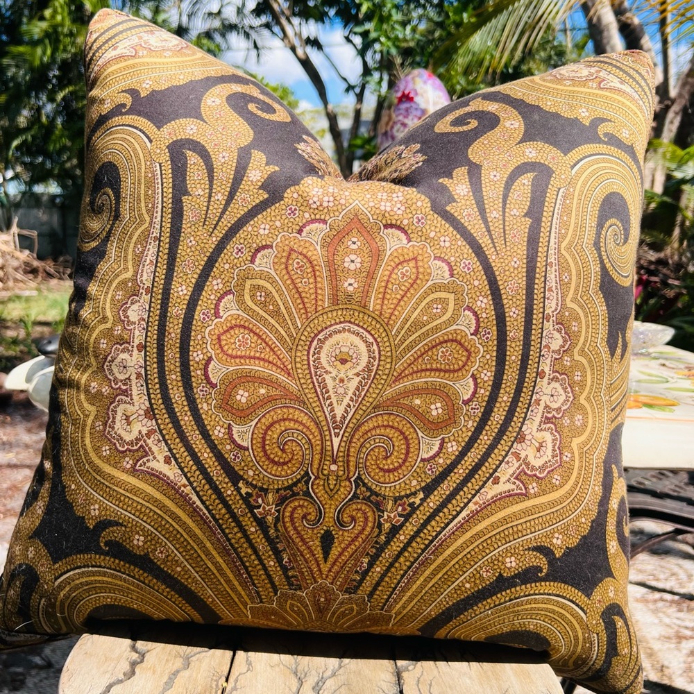 Barclay Butera Gold and Black Decorative Pillow